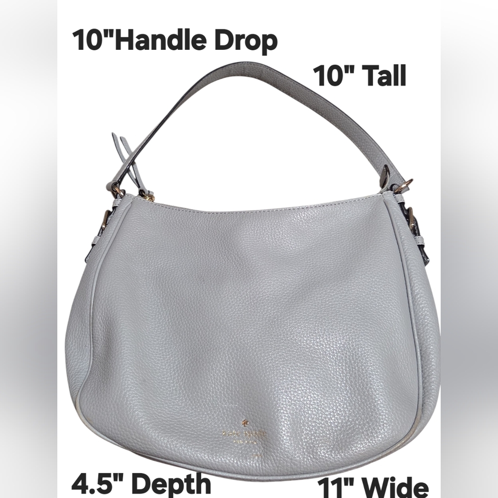 Kate Spade Gray Leather Hobo Bag